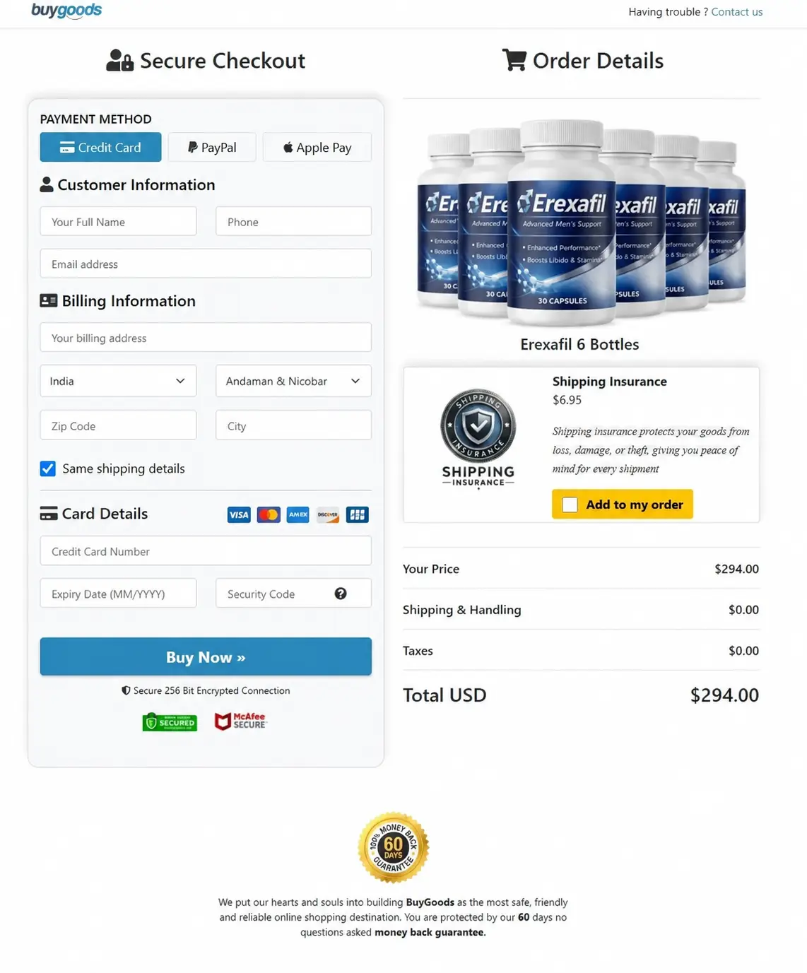 Secure Checkout Form